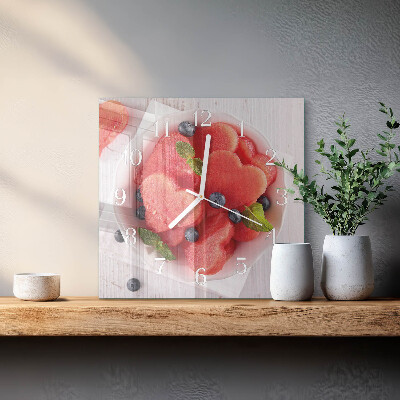 Reloj cuadrado Corazón de sandía
