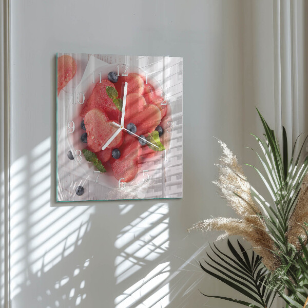 Reloj cuadrado Corazón de sandía
