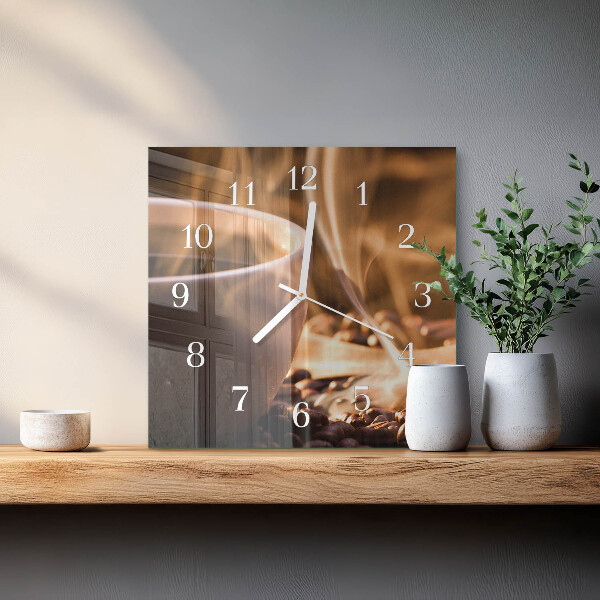 Reloj cuadrado Café