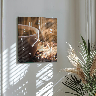 Reloj cuadrado Café