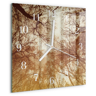 Reloj cuadrado copas de árboles