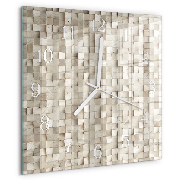Reloj cuadrado Mosaico de madera