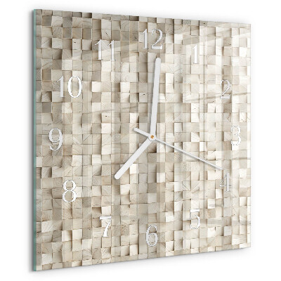 Reloj cuadrado Mosaico de madera