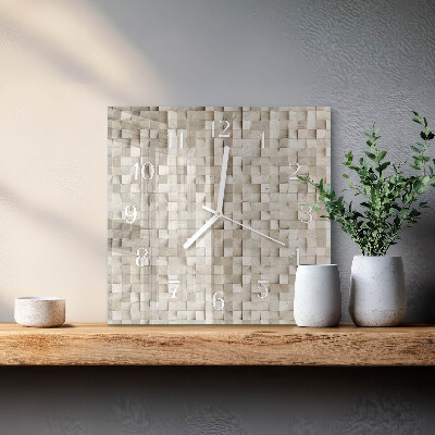 Reloj cuadrado Mosaico de madera