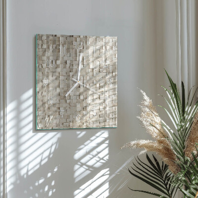 Reloj cuadrado Mosaico de madera
