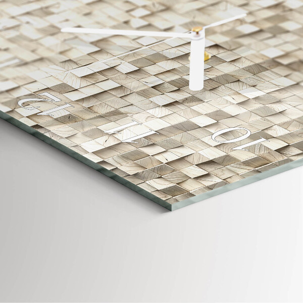 Reloj cuadrado Mosaico de madera