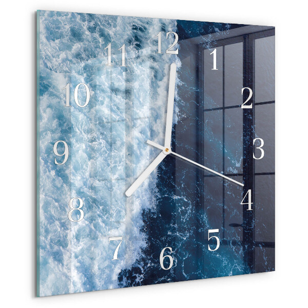 Reloj cuadrado olas del océano