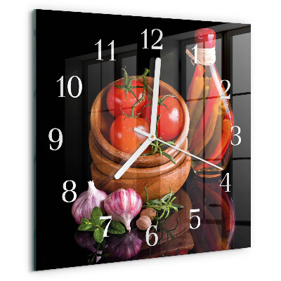 Reloj cuadrado Tomates y ajo