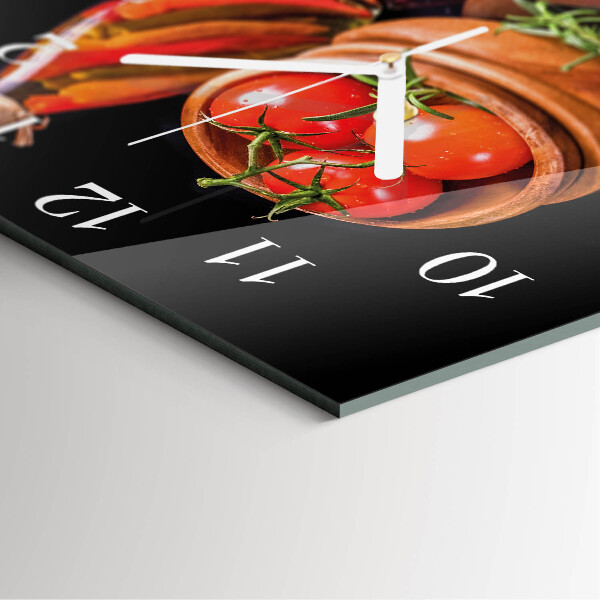Reloj cuadrado Tomates y ajo