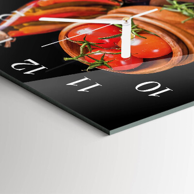 Reloj cuadrado Tomates y ajo
