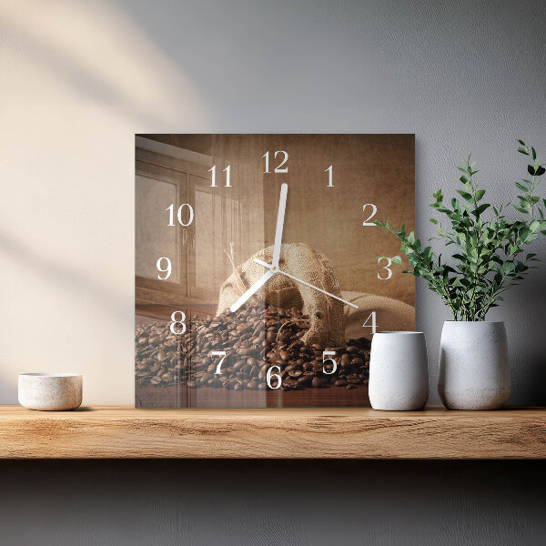 Reloj cuadrado Café