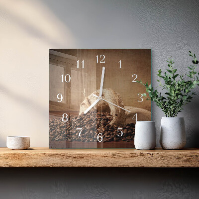 Reloj cuadrado Café