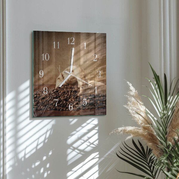 Reloj cuadrado Café