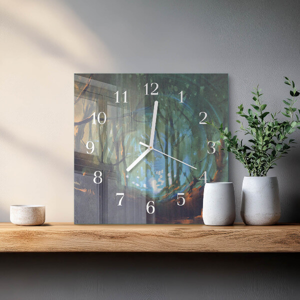 Reloj cuadrado Bosque místico