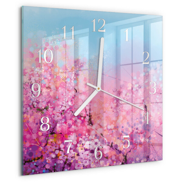 Reloj cuadrado estampado floral