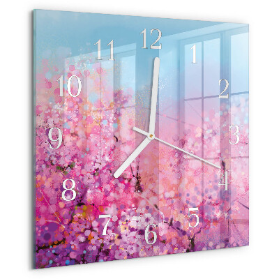 Reloj cuadrado estampado floral