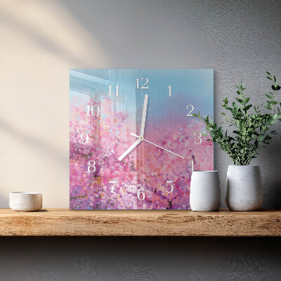 Reloj cuadrado estampado floral