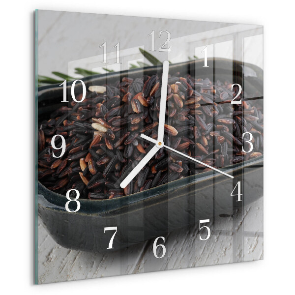 Reloj cuadrado arroz negro