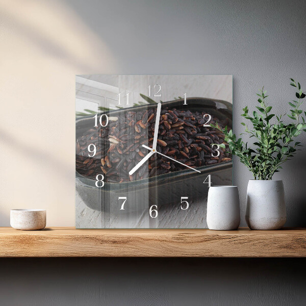 Reloj cuadrado arroz negro