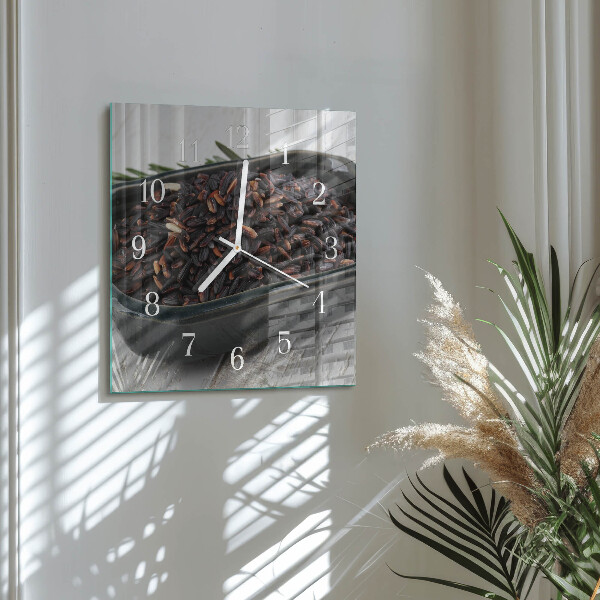Reloj cuadrado arroz negro