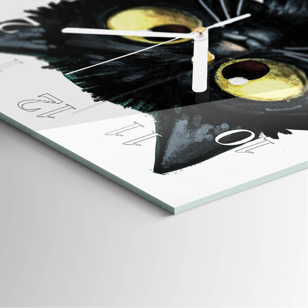 Reloj cuadrado gato negro