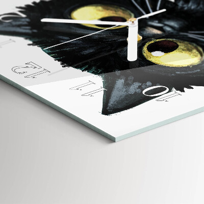 Reloj cuadrado gato negro
