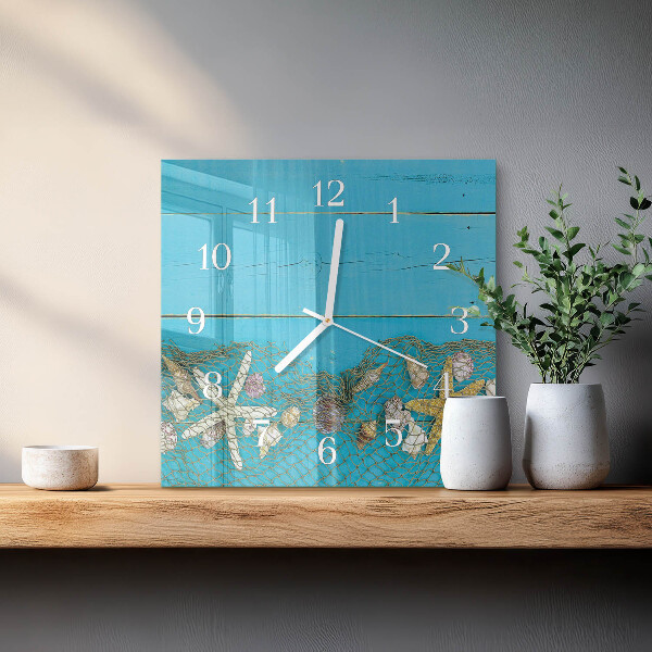 Reloj cuadrado tesoros del mar
