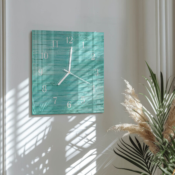 Reloj cuadrado pizarras verdes