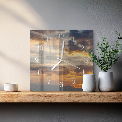 Reloj cuadrado Atardecer
