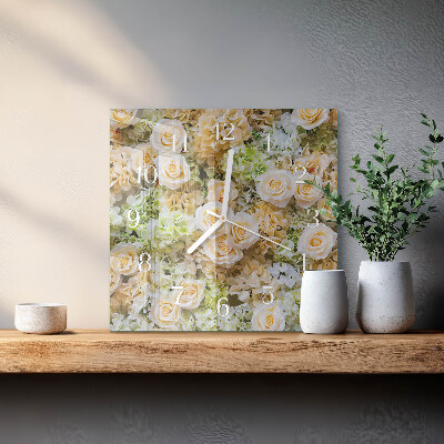 Reloj cuadrado Flores elegantes