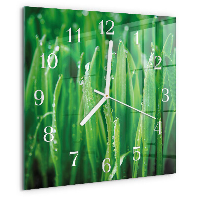 Reloj cuadrado Hierba verde