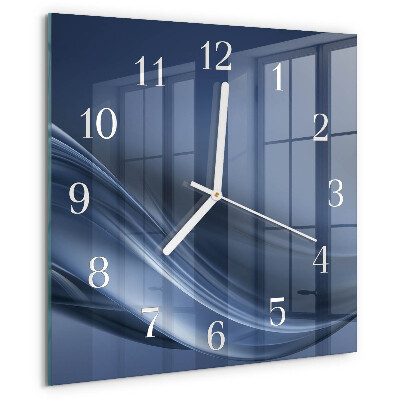 Reloj cuadrado olas azules