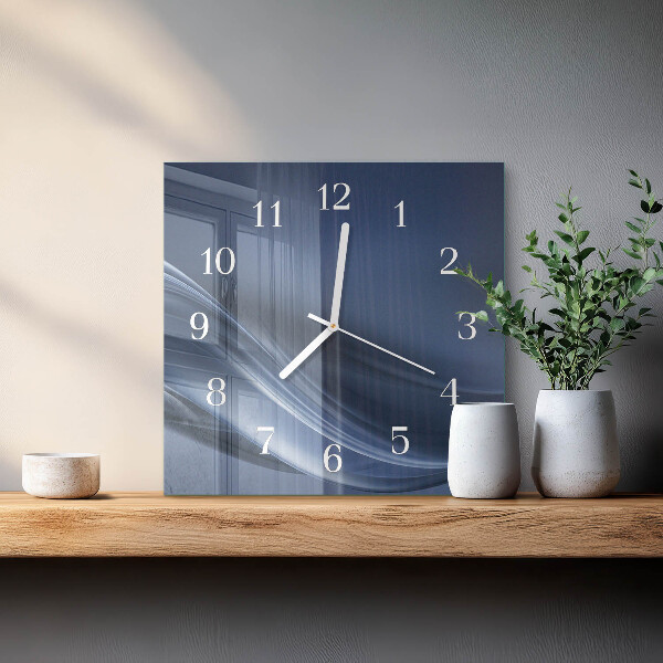 Reloj cuadrado olas azules