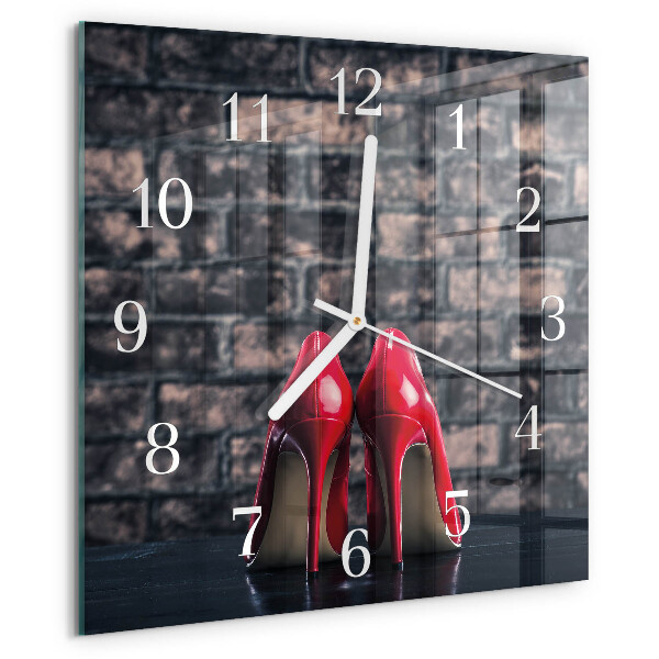 Reloj cuadrado tacones altos rojos