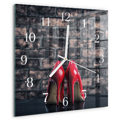 Reloj cuadrado tacones altos rojos