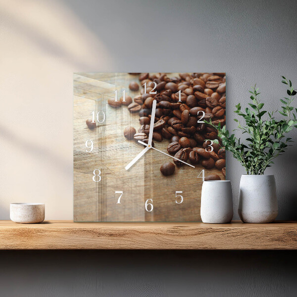 Reloj cuadrado Granos de café