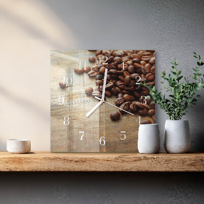 Reloj cuadrado Granos de café