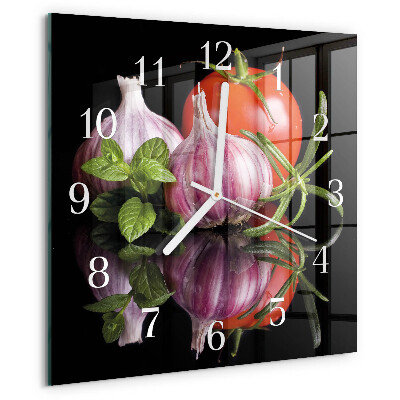 Reloj cuadrado Tomate y ajo