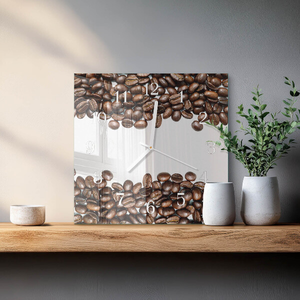 Reloj cuadrado Granos de café