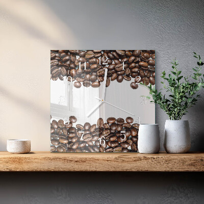 Reloj cuadrado Granos de café