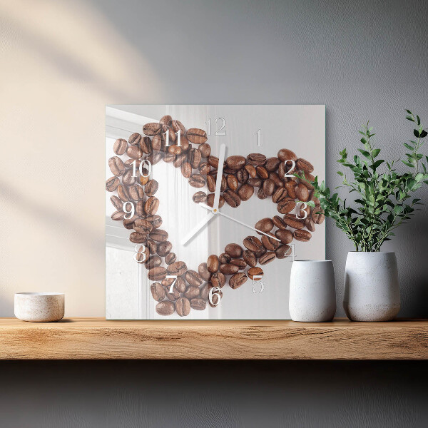 Reloj cuadrado Granos de café