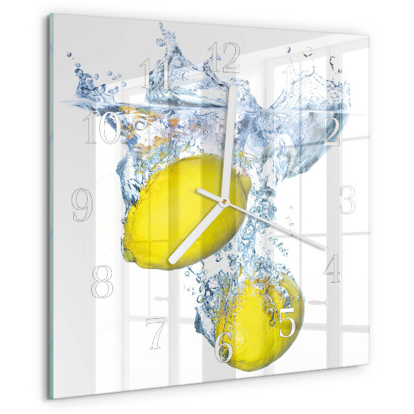 Reloj cuadrado Limones en agua