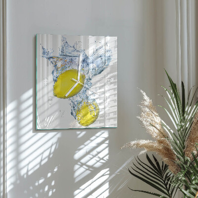 Reloj cuadrado Limones en agua