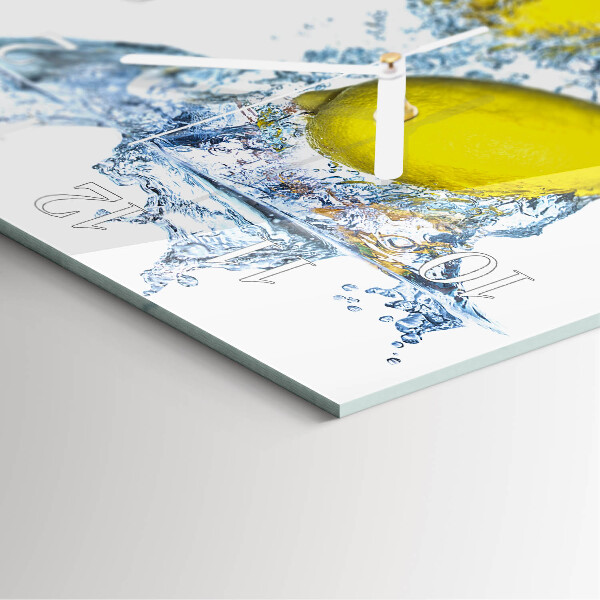 Reloj cuadrado Limones en agua