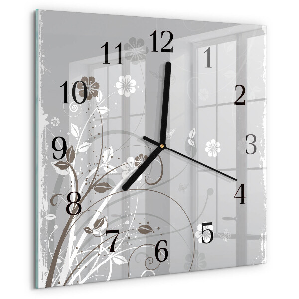 Reloj de vidrio Flores