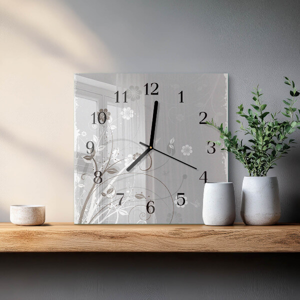 Reloj de vidrio Flores
