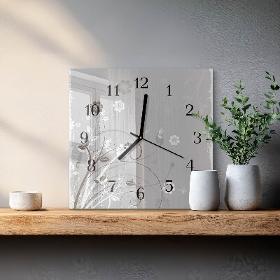 Reloj de vidrio Flores