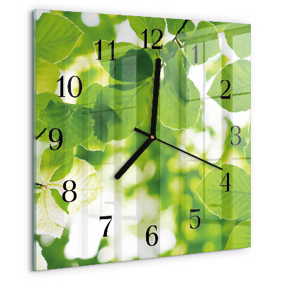 Reloj de vidrio Hojas