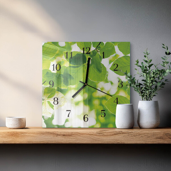 Reloj de vidrio Hojas