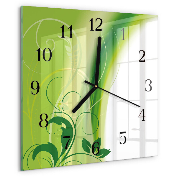 Reloj de vidrio Patrón de flores